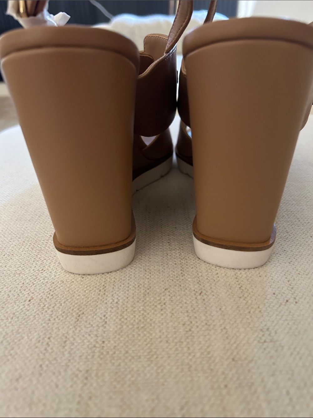 Linea Paolo Elvie Slingback Wedge Sandal, Tan, Size 11, NWT no box - Picture 9 of 10